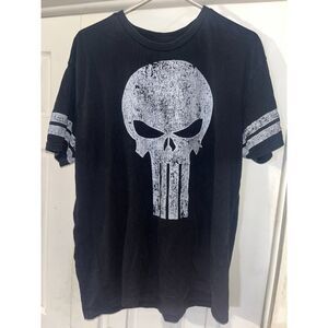 Marvel Punisher Shirt Mens Size Xl Striped Sleeves RARE
